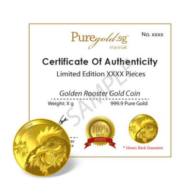Puregold.sg 5g Golden Rooster Gold Medallion 4