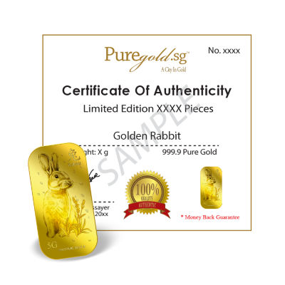 Puregold.sg 5g Golden Rabbit Gold Bar 4