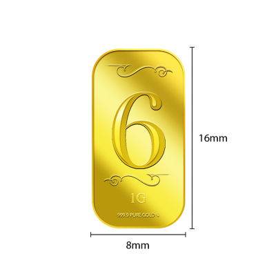 Puregold.sg 1g Number 6 Gold Bar 4