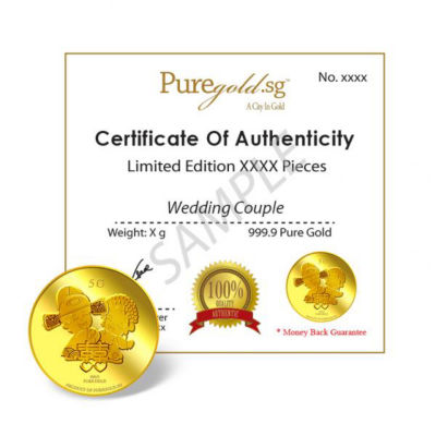 Puregold.sg 5g Wedding Couple Gold Medallion 4
