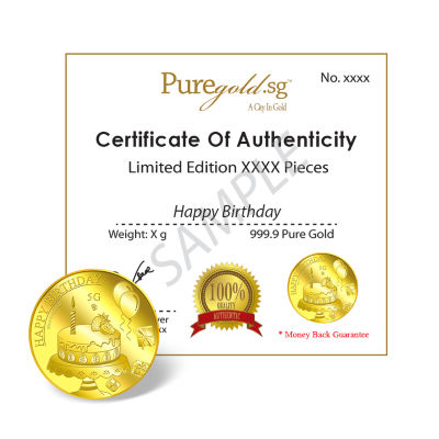 Puregold.sg 5g Happy Birthday Gold Medallion 4