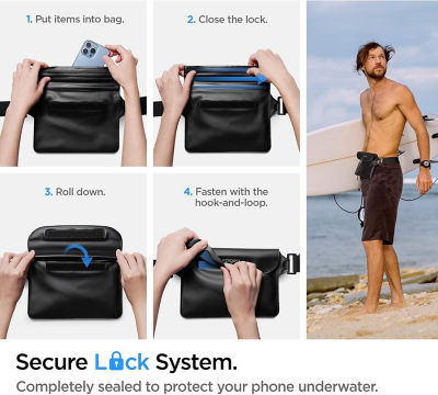 SPIGEN Aqua Shield Waterproof Case / Bag (Waist) Set Black A621 6