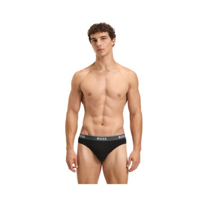 BOSS Three-Pack Of Logo-Waistband Briefs In Stretch Cotton 4