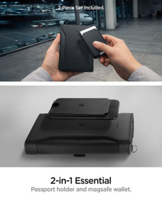 SPIGEN Universal Passport Holder Black with Magsafe wallet 3