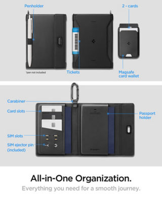 SPIGEN Universal Passport Holder Black with Magsafe wallet 5
