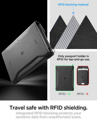 SPIGEN Universal Passport Holder Black with Magsafe wallet 6