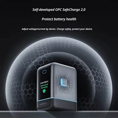 CUKTECH 6 Charger Ultra 100W GaN Smart Display Charger with USB-C Cable AD653U-UK 3