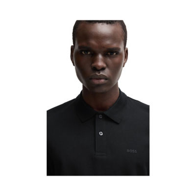 BOSS Rubberised-Logo Polo Shirt In Mercerised Cotton 3