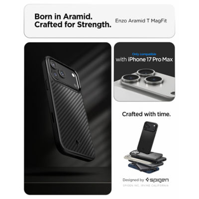 Spigen iPhone 18 Pro Max Case / iPhone 17 Pro Max Case 6.9" Enzo Aramid T MagFit Magnetic Phone Case Premium iPhone Case 3