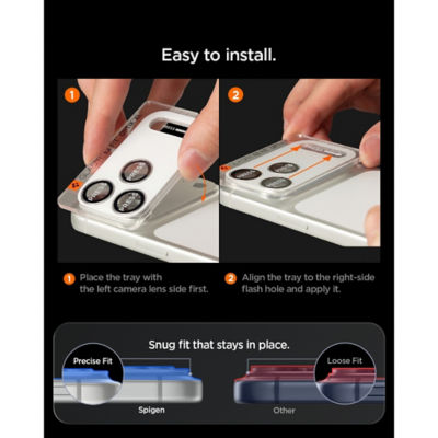 Spigen iPhone 18 Pro Max Camera Lens Protector [1 Pack] Optik Pro XL EZ Fit iPhone Lens Protector 4