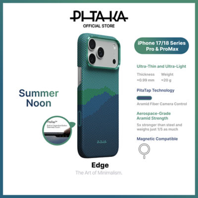 Pitaka iPhone 18 Pro / 17 Pro - Ultra-Slim Edge Case + Premium Screen Protector - Magnetic / PitaTap™ Button 6