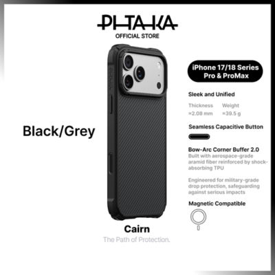 Pitaka iPhone 18 Pro / 17 Pro - Cairn Case + Premium Screen Protector - Arched Corner / Magnetic 6