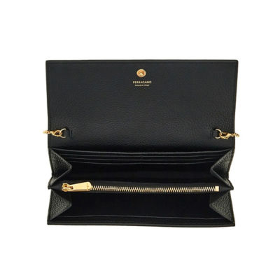FERRAGAMO Gancini Wallet With Chain Black 0770374 3