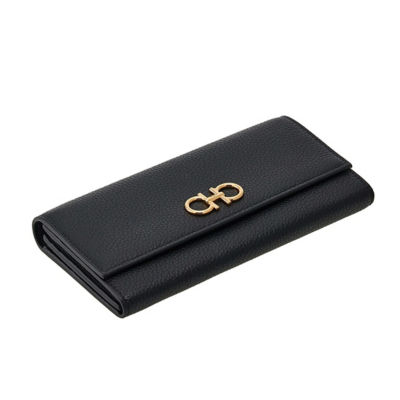 FERRAGAMO Gancini Wallet With Chain Black 0770374 5