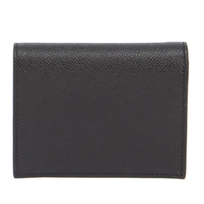 FERRAGAMO Calf Leather Small Bifold Wallet Black 726512 3