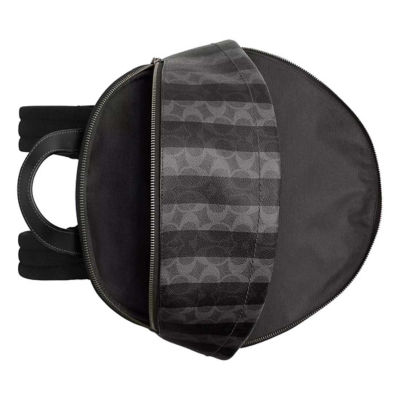 COACH Taylor Backpack In Signature Canvas With Stripes Black/Grey CDX88 3