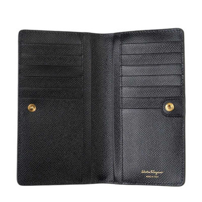 FERRAGAMO Gancini Continental Wallet Black 726510 4