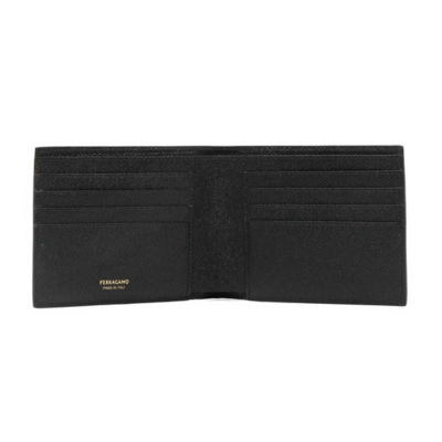 FERRAGAMO Gancini Men's Leather Bifold Wallet Black 775650 3