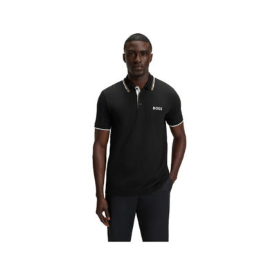 BOSS Contrast-Logo Polo Shirt In A Cotton Blend 4