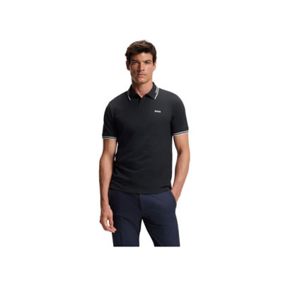 BOSS Stretch-Cotton Slim-Fit Polo Shirt With Branding And Stripes 4