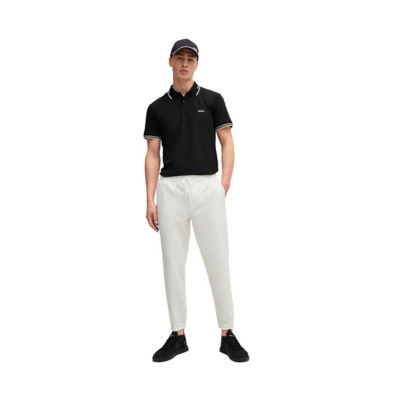 BOSS Stretch-Cotton Slim-Fit Polo Shirt With Branding And Stripes 2
