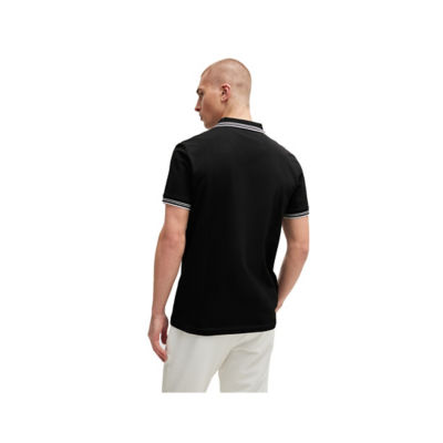 BOSS Stretch-Cotton Slim-Fit Polo Shirt With Branding And Stripes 5