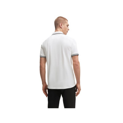 BOSS Stretch-Cotton Slim-Fit Polo Shirt With Branding And Stripes 5