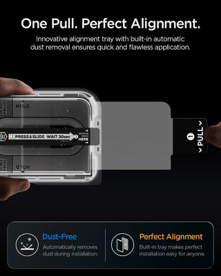 SPIGEN [2 Pack] Spigen iPhone Duo Privacy Screen Protector Glas.tR EZ Fit Pro HD iPhone Fold Tempered Glass 5