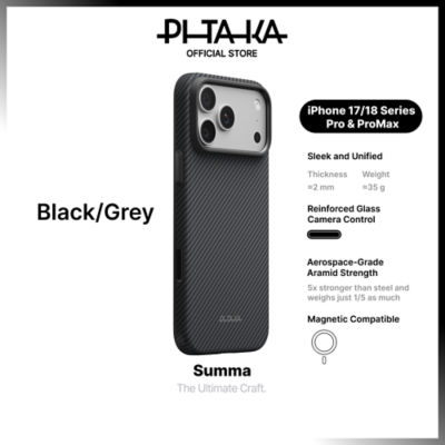 Pitaka iPhone 18 Pro Max / 17 Pro Max - Summa Case + Premium Screen Protector - Orca Resin / Magnetic 5