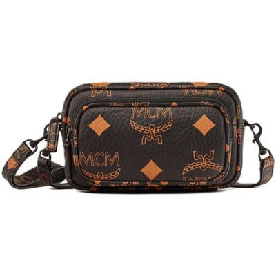 MCM AREN CROSSBODY IN MAXI VISETOS (BLACK-SMALL) 1