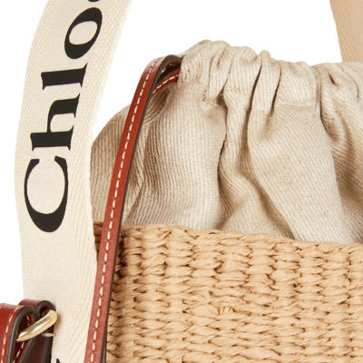 CHLOE Small Woody Basket In Natural Fibers White CHC22SS381G55101 4