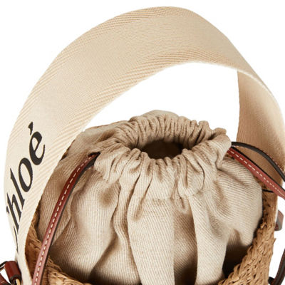 CHLOE Small Woody Basket In Natural Fibers White CHC22SS381G55101 5