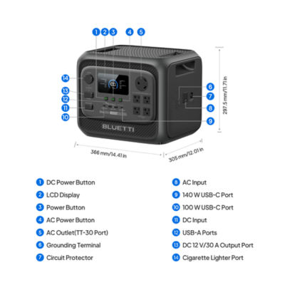 BLUETTI Premium 30 V2 Portable Power Station 320Wh/600W 8