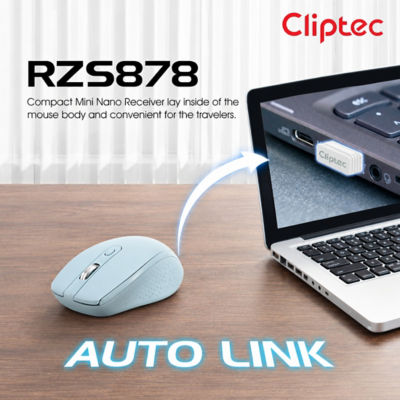 CLIPTEC RZS878 XILENT-METAL - 2.4GHZ 160DPI SILENT WIRELESS MOUSE (AA BATTERY) - PINK 7