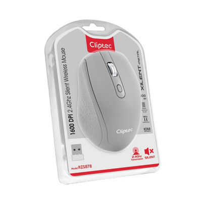 CLIPTEC RZS878 XILENT-METAL - 2.4GHZ 160DPI SILENT WIRELESS MOUSE (AA BATTERY) - GREY 3