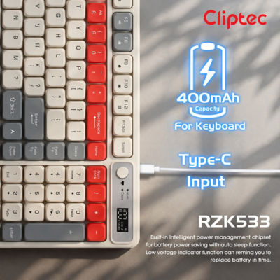 CLIPTEC RZK533 DUAL MODE WIRELESS MULTIMEDIA SILENT KEYBOARD AND MOUSE COMBO SET - BLUE 8