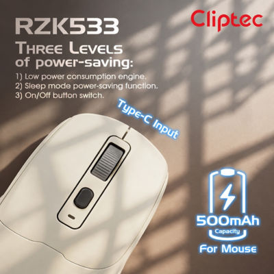 CLIPTEC RZK533 DUAL MODE WIRELESS MULTIMEDIA SILENT KEYBOARD AND MOUSE COMBO SET - BLUE 9
