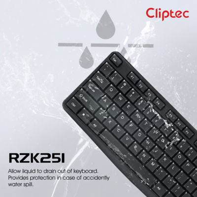 CLIPTEC RZK651 PRIMO USB STANDARD KEYBOARD (104 KEYS) - BLACK 7