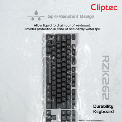 CLIPTEC RZK262 USB 104 KEYS KEYBOARD AND 2400DPI SILENT MOUSE COMBO SET - BLACK 8