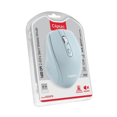 CLIPTEC RZS878 XILENT-METAL - 2.4GHZ 160DPI SILENT WIRELESS MOUSE (AA BATTERY) - BLUE 3