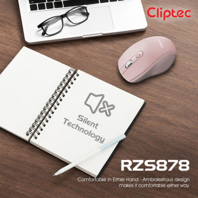 CLIPTEC RZS878 XILENT-METAL - 2.4GHZ 160DPI SILENT WIRELESS MOUSE (AA BATTERY) - BLUE 8
