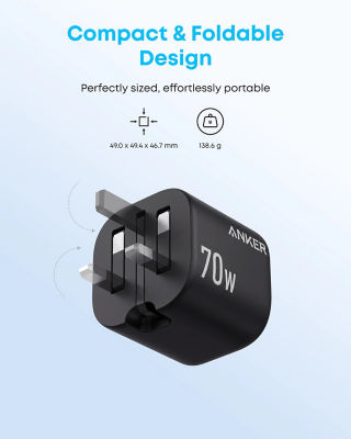 Anker Zolo 70W 4-Port GaN Compact Foldable USB C Charger A121C 3