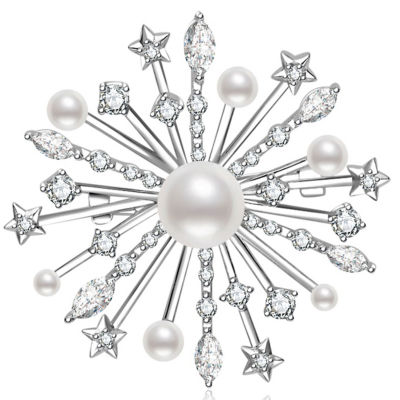 Pearly Lustre Top Grade Freshwater Pearl Brooch WC00137 | SNOWFLAKE 1