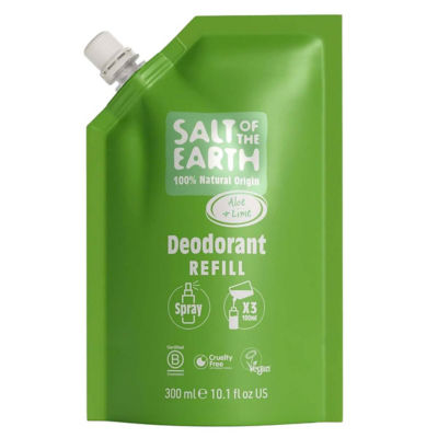 Salt Of The Earth Natural Deodorant Spray Refill Pouch Aloe & Lime 300ml 1