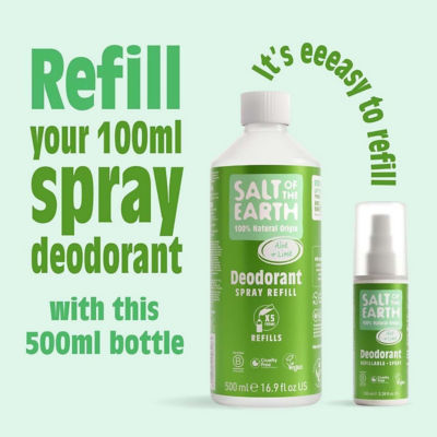 Salt Of The Earth Natural Deodorant Spray Refill Aloe & Lime 500ml 3