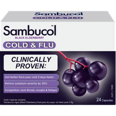 Sambucol Black Elderberry Cold & Flu Aus Version 24 Tablets ...