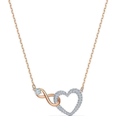 Buy Swarovski Infinity Heart Necklace, White, Mixed metal finish 